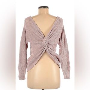 L Market & Spruce Dusty Pink Twist Back Knit Sweater